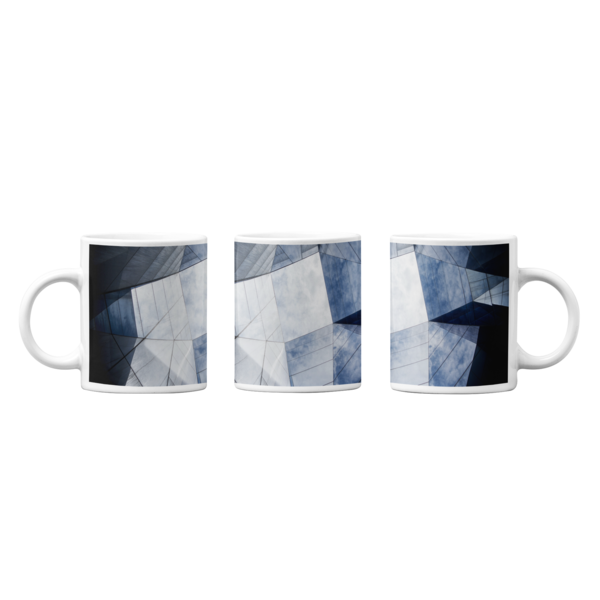 Chic Black and White Shadows Mugs: Timeless Abstract Elegance