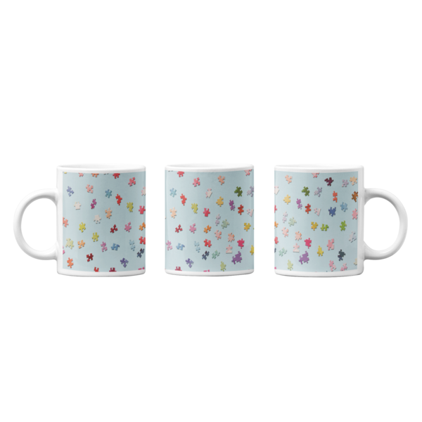 Jigsaw Puzzle Pieces: Abstract Design Printed Mugs