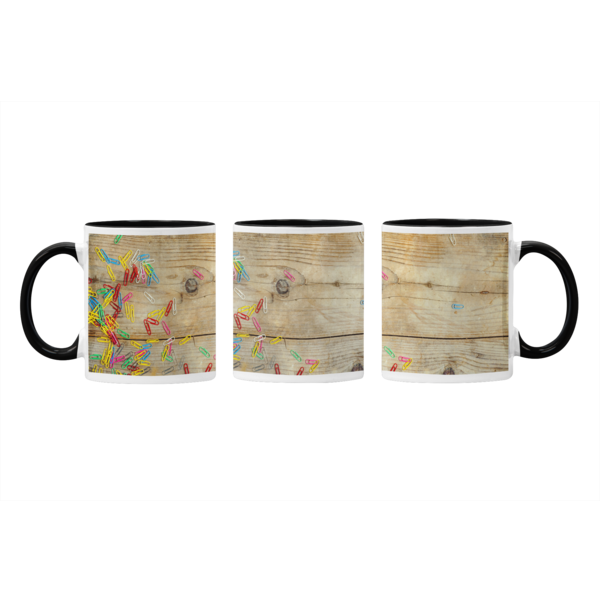Abstract Paper Clips: Colorful Design Printed Mugs
