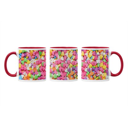 Abstract Heart Beads Design Printed Mug: Love in Every Sip