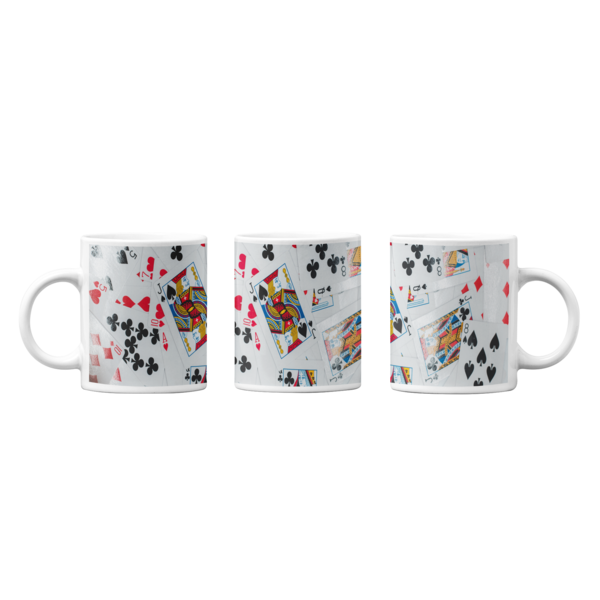 Abstract Game Cards Design Printed Mug: Playful Elegance