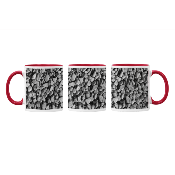 Abstract Black Rocks Design Printed Mug: Nature's Elegance