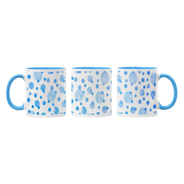 Charming Blue Polka Dots Abstract Design Printed Mug: Stylish Delight