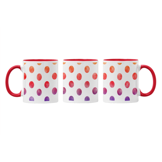 Vibrant Polka Dots: Colorful Design Printed Mug