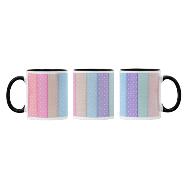 Vibrant Textile Slices Mug: Multicolored Design