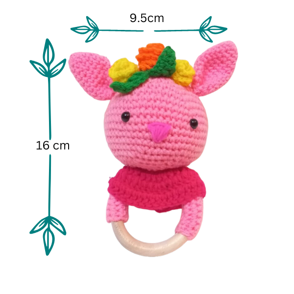 Adorable Bunny Rattle Toy: Soft and Delightful Playtime Pal!