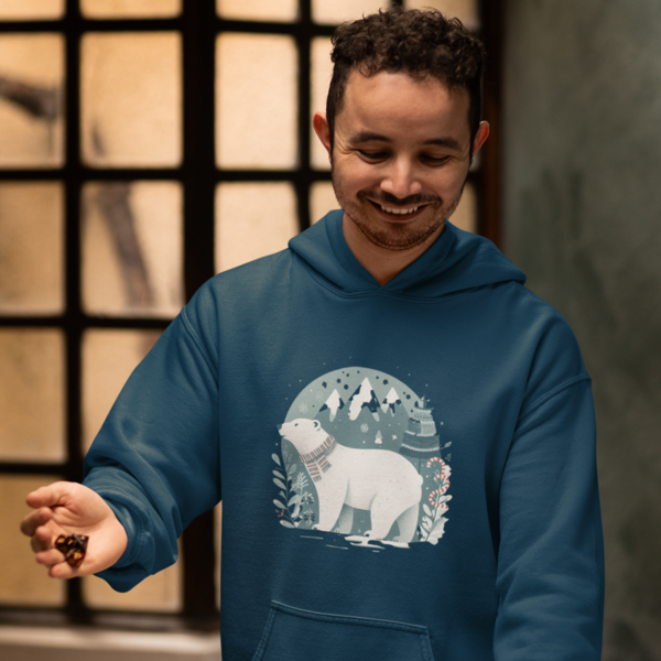Arctic Chill Unisex Printed Hoodie - Polar Explorer Edition