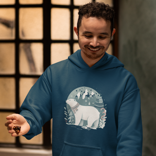 Arctic Chill Unisex Printed Hoodie - Polar Explorer Edition