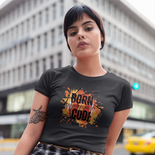 Born to Code: Stylish Crop Top for Tech Enthusiasts