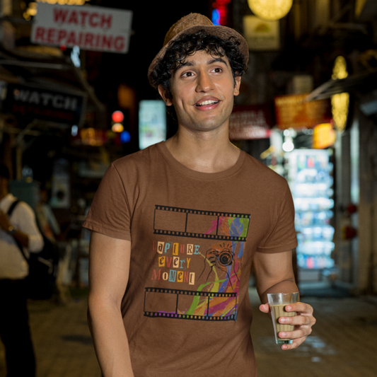 Capture Every Moment Tee: Men's Round Neck T-Shirt - Embrace Photography Passion