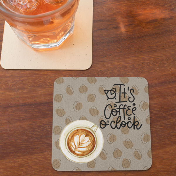Coffee O'clock Coasters: Sip and Cozy Up! - Set of 1