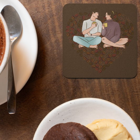 Coffee Love Coasters: A Heartwarming Coffee Experience - Set of 1