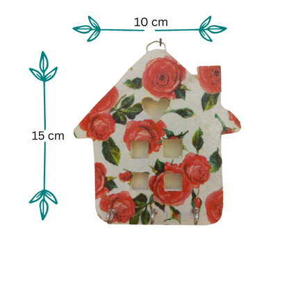Elegant Rose Flower Hut Key Holder: Timeless Floral Organizing Solution