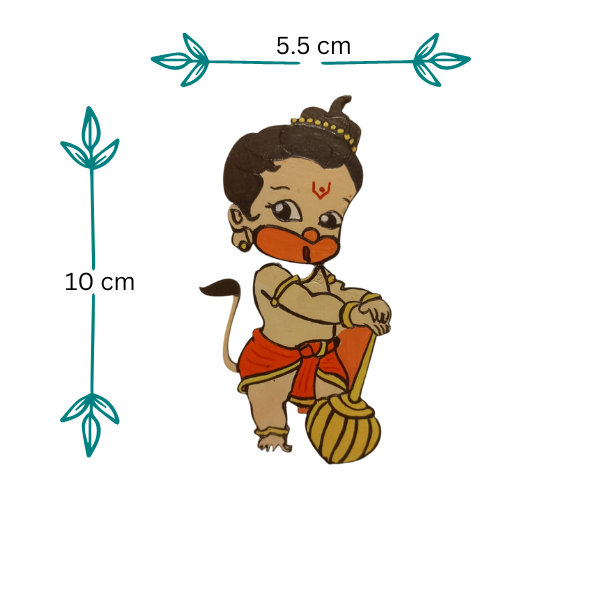 Divine Hanuman MDF Fridge Magnet: Strength and Devotion Personified