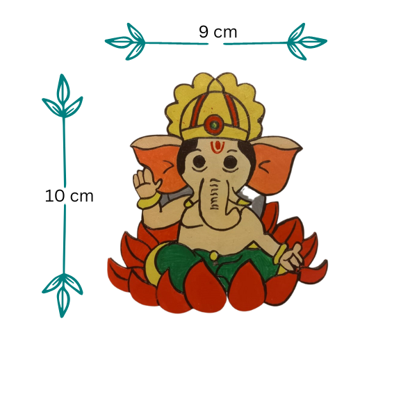 Divine Ganesha MDF Fridge Magnet: Blessings for Your Home
