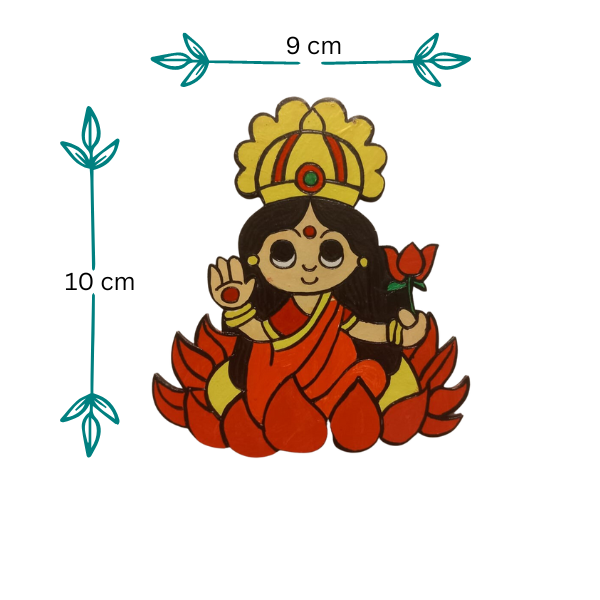 Divine Laxmi MDF Fridge Magnet: Prosperity at Your Fingertips