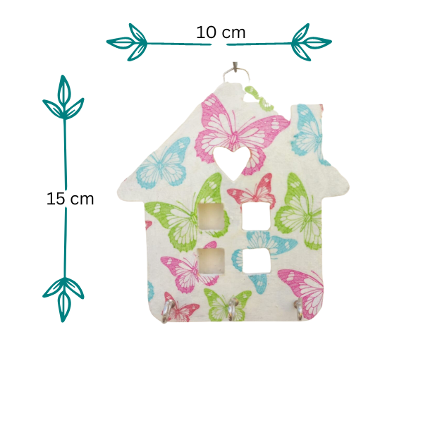 Colorful Butterfly Hut Key Holder: Organize with Artistic Elegance
