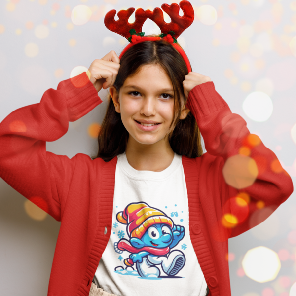 Festive Fun: Kid's Smurf Christmas T-Shirt