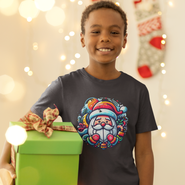 Jolly Jingle: Kid's Santa Claus Round Neck T-Shirt