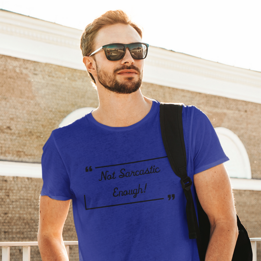 Sarcastically Challenged Tee: Men's Round Neck T-Shirt - Embrace Humorous Banter