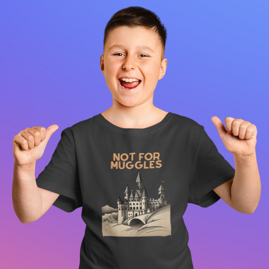 Enchanting Hogwarts: Kid's Round Neck T-Shirt - Not for Muggles