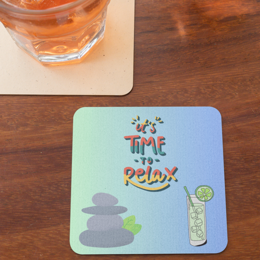 Refreshing Relaxation Coasters: Time to Unwind with Lemon Chill - Set of 1