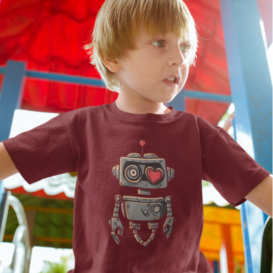 Robot Love: Toddler's Round Neck T-Shirt - Adorable Design