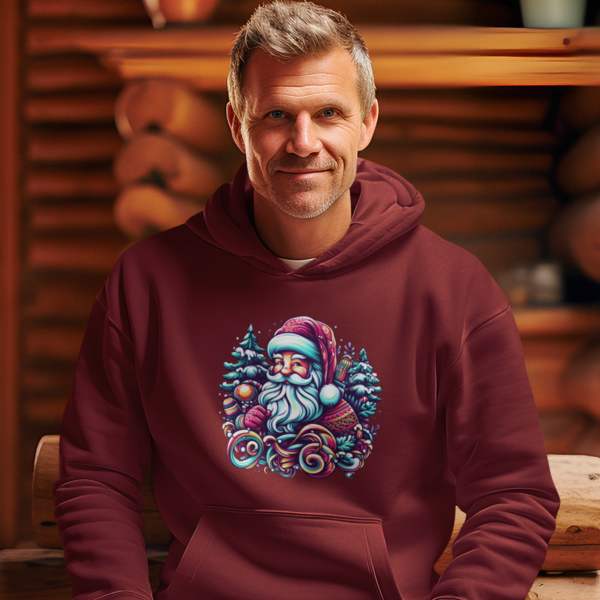 Santa Claus Unisex Printed Hoodie - Festive Comfort Collection