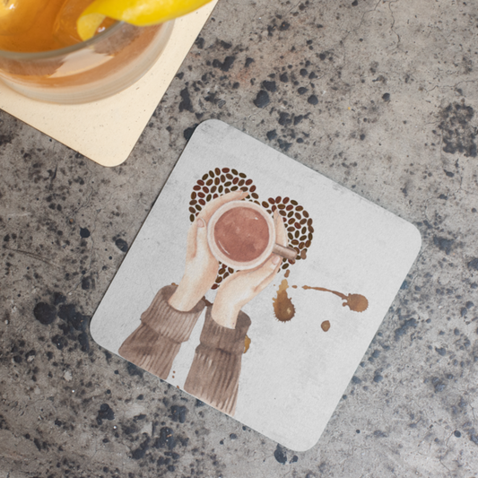 Connected Hands Coasters: Embrace the Coffee Bond - Set of 1