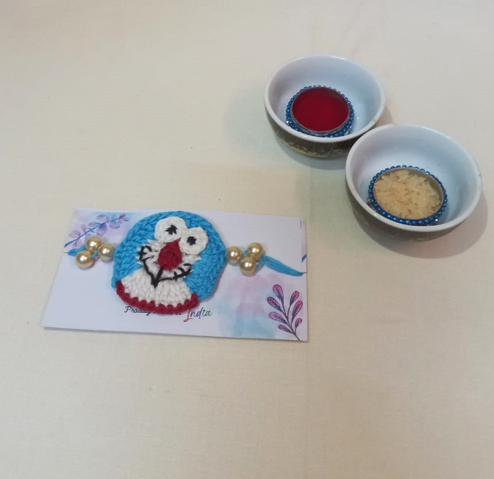 Adorable Doraemon Crochet Rakhi