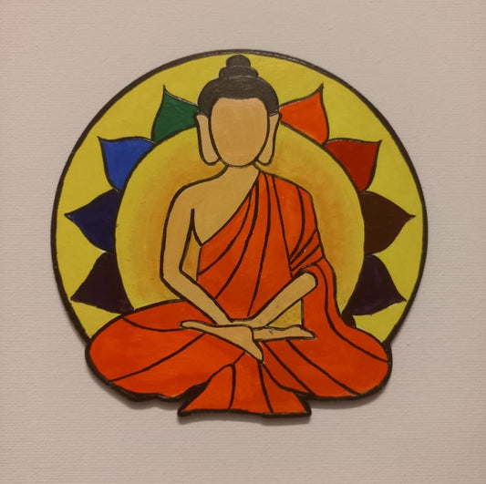 Meditating Buddha MDF Fridge Magnet: Peaceful Serenity at Home