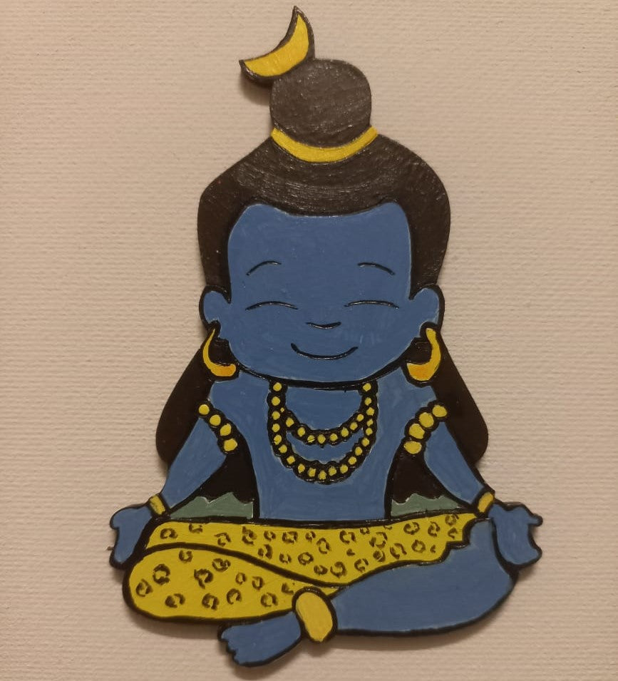 Mystical Shiva MDF Fridge Magnet: Divine Blessings at Home