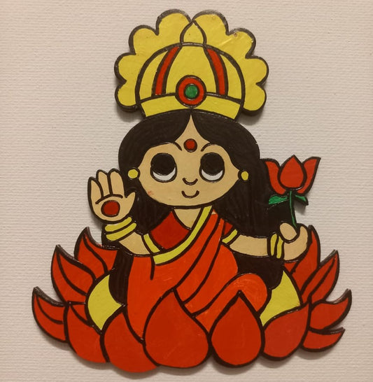 Divine Laxmi MDF Fridge Magnet: Prosperity at Your Fingertips