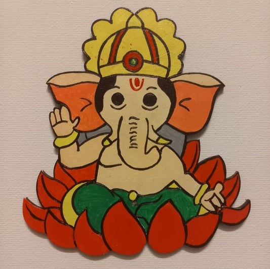 Divine Ganesha MDF Fridge Magnet: Blessings for Your Home