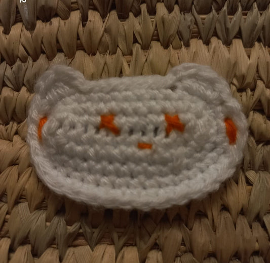 Adorable Cat Face Crochet Hair Clip: Charming and Whimsical