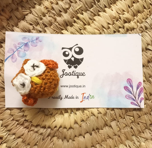 Whimsical Owl Crochet Brooch: Quirky and Charming Accessory