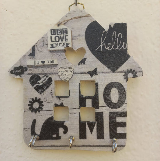 Charming Cat Home Hut Key Holder: Whimsical Feline Organization
