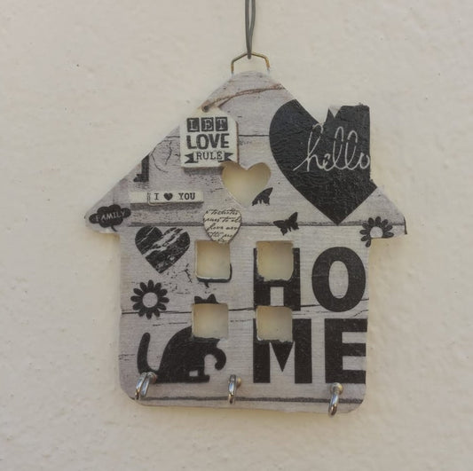 Charming Cat Home Hut Key Holder: Whimsical Feline Organization