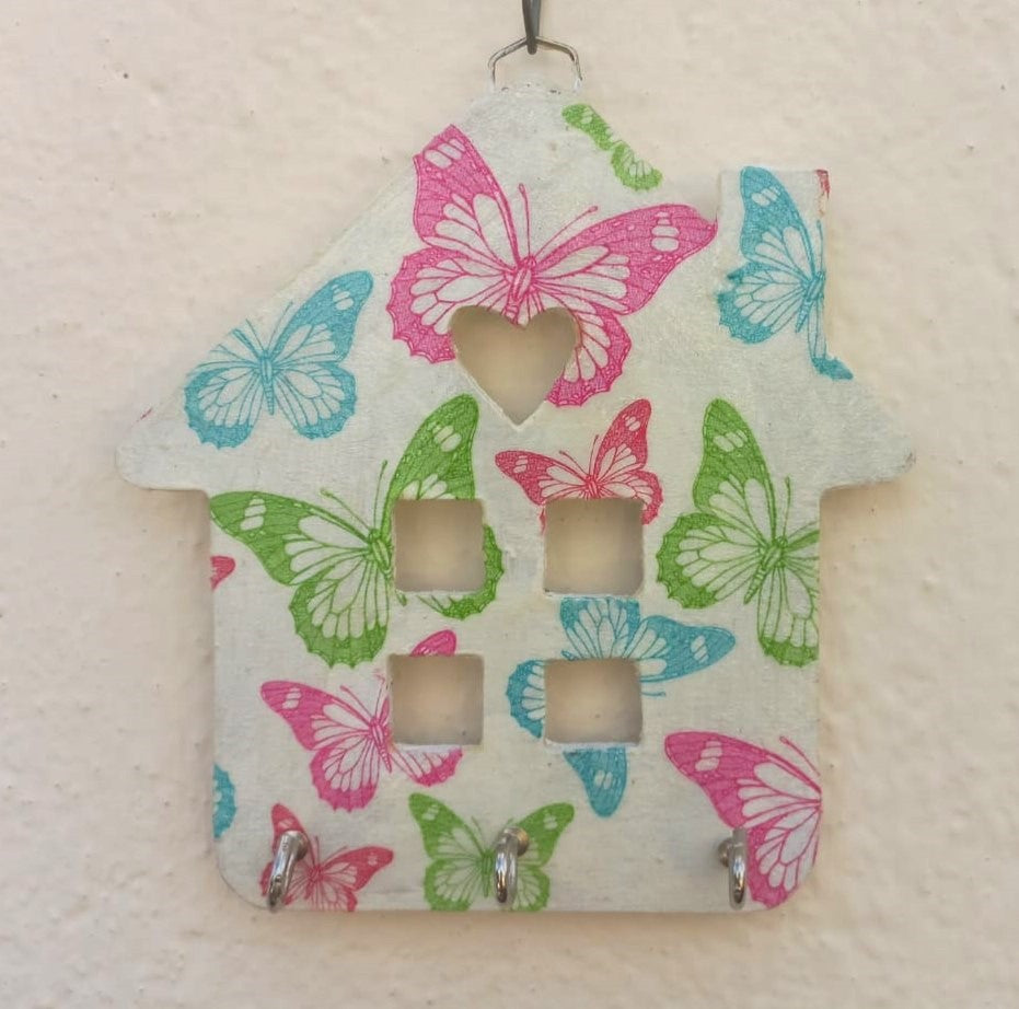 Colorful Butterfly Hut Key Holder: Organize with Artistic Elegance