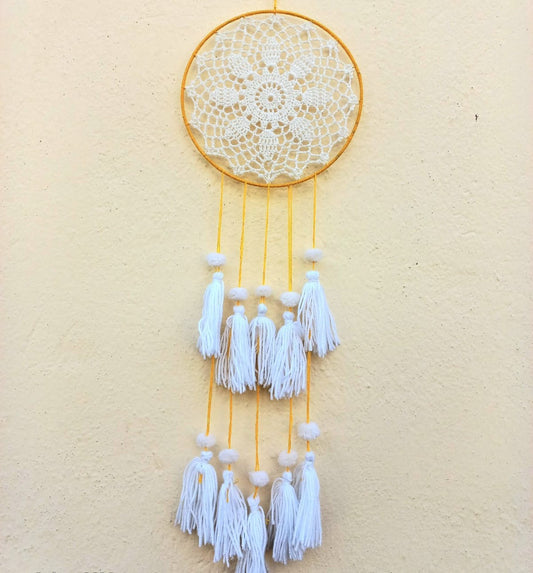 Inspiring Crochet Dream Catcher: Symbolic Wall Art for Positivity