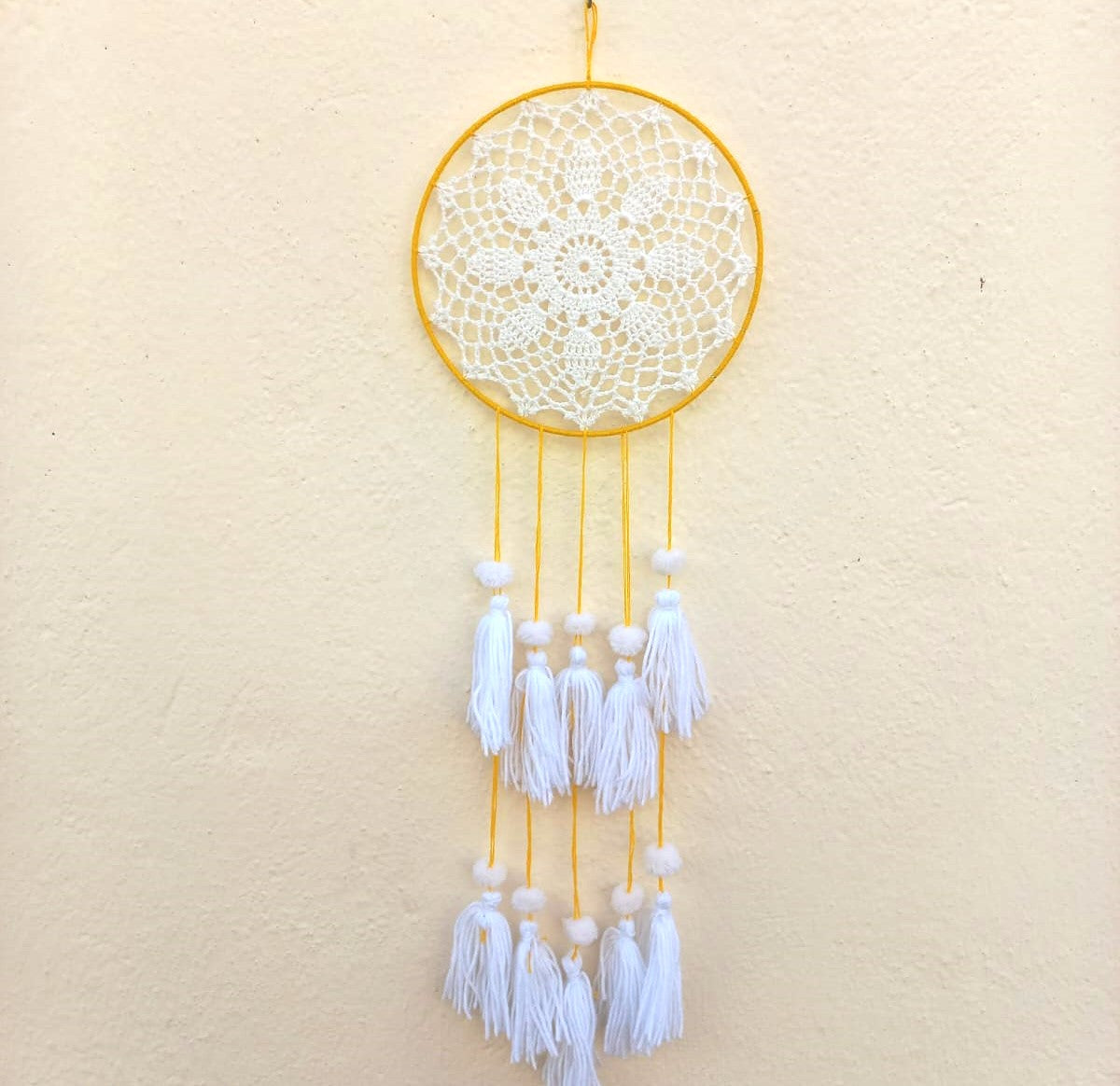 Inspiring Crochet Dream Catcher: Symbolic Wall Art for Positivity