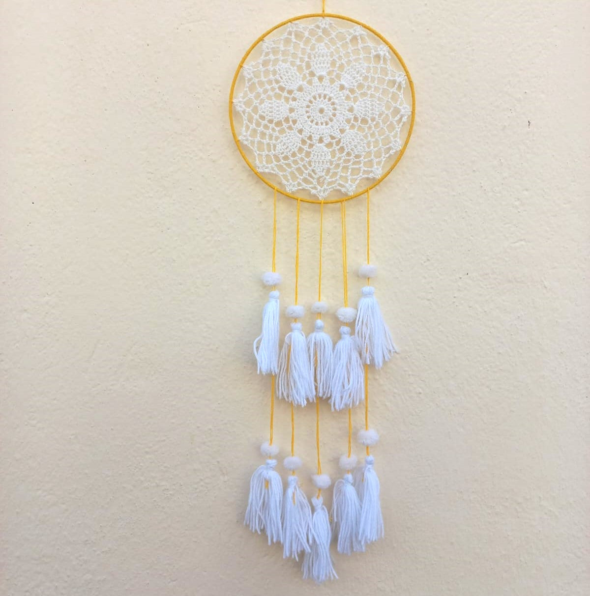Inspiring Crochet Dream Catcher: Symbolic Wall Art for Positivity