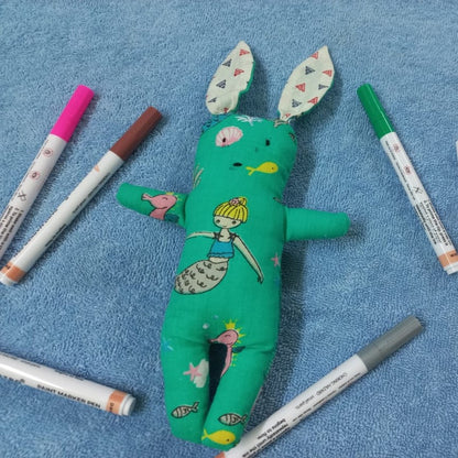 Green Bunny Cotton Plushies: Huggable and Playful Stuffed Toys