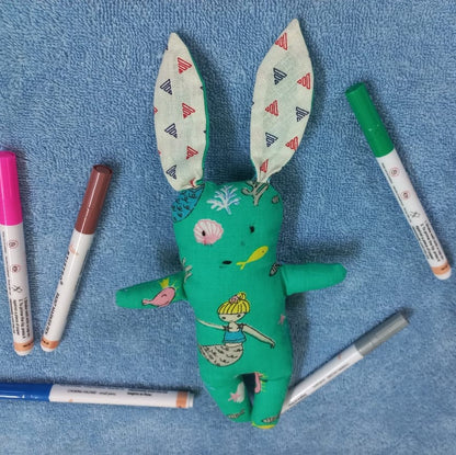 Green Bunny Cotton Plushies: Huggable and Playful Stuffed Toys