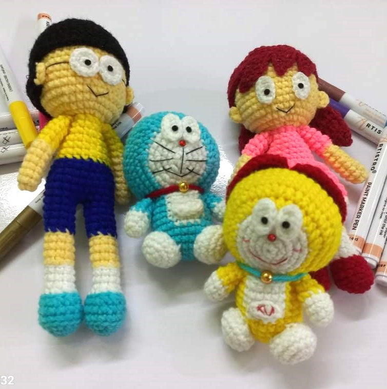Doraemon Amigurumi Toy Set: Dorami, Nobi Nobita, Shizuka Minamoto