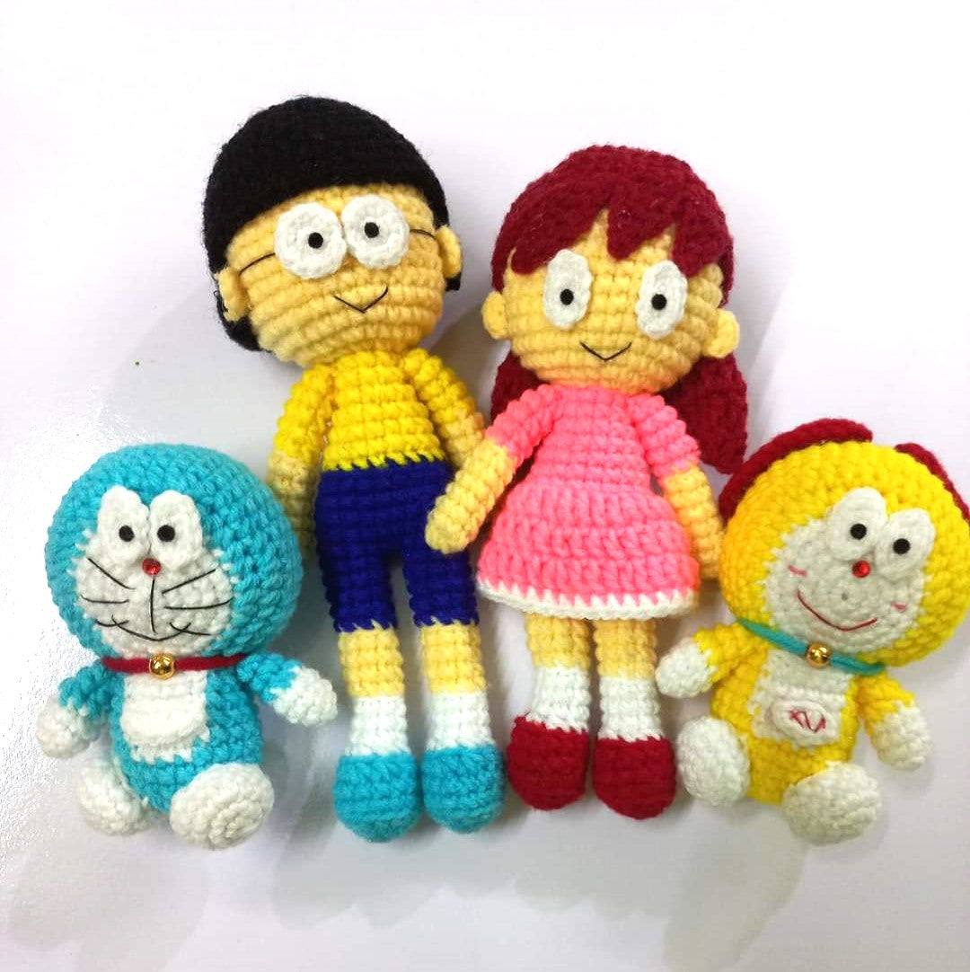Doraemon Amigurumi Toy Set: Dorami, Nobi Nobita, Shizuka Minamoto
