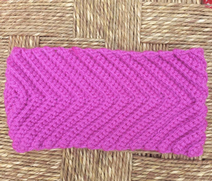 Fuchsia Pink Crochet Ear Warmer