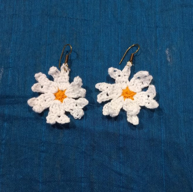 Night-Flowering Jasmine Crochet Earrings