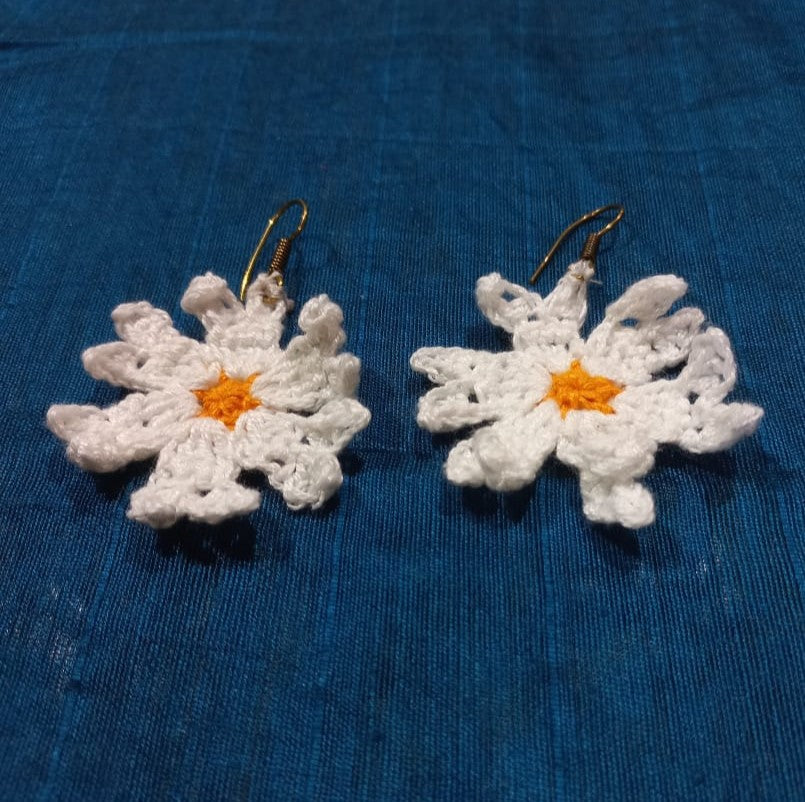 Night-Flowering Jasmine Crochet Earrings