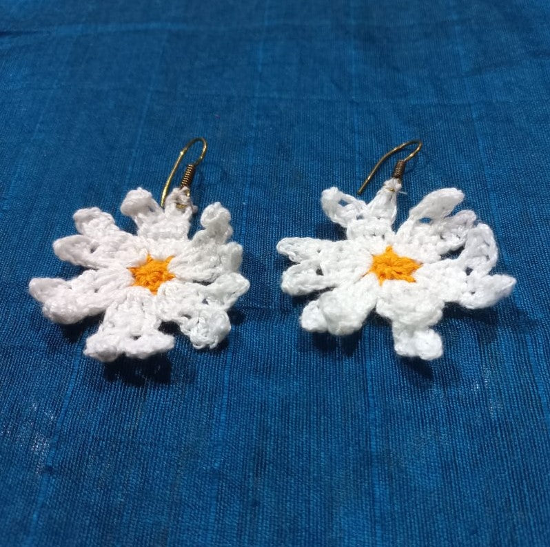 Night-Flowering Jasmine Crochet Earrings